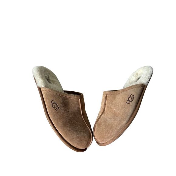 UGG Men's Scuff Slippers size 12 Chestnut Suede Tan - Picture 2 of 8
